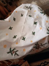 Weihnachtsdecke Handarbeit Gestickt Weihnachten