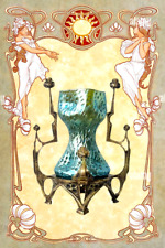 Joh. Loetz Witwe Crete Diaspora PN II-1543 Bronzemontierung Jugendstilvase 27CM