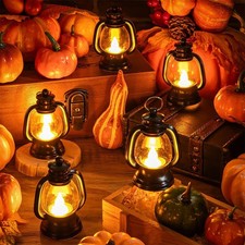 12X Schwarz Mini Laterne LED