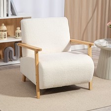 HOMCOM Sessel mit Rückenlehne, Armlehnen, Loungesessel mit Sherpa-Optik