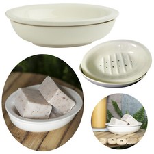 Vintage Keramik Seifenschale 2-tlg. Creme 15cm Altum Seifenhalter Seifenablage