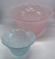 Joy Leonardo Schale Rosa & Blau Servierschale Dessertschale Glas Retro Sammeln