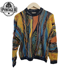 Vintage Coogi 90s Australia Knit Sweater Unisex Bold 3D Colourful Rare Pullover