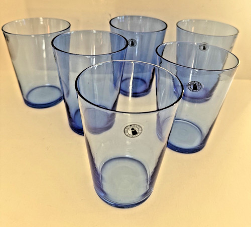 Handgemachte blaue gläser - 6x,