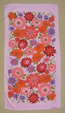 DDR chinesisches Badetuch Handtuch Stola Rosa Blumen 56cm x 107cm unbenutzt TOP