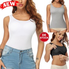 Damen BH-Hemd Unsichtbarer BH ohne Bügel Rundhals Weste Mieder Tank Tops Vest DE