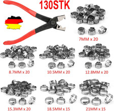 130Tlg 1 Ohr Schlauchschellen