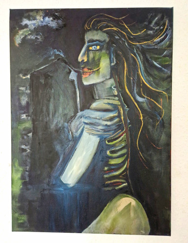 Art brut gemälde öl - /, kunst/