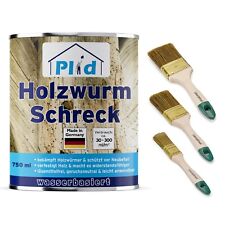 Holzwurm-Schreck farblos 0,75l + Pinselset 3-tlg. / Holzschutz Innen & Außen