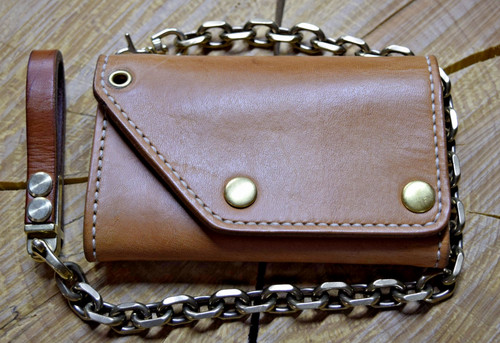 Wallet chain messing leder - wallet,