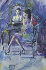 Original Aquarell "Blue Hour"