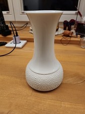 Vase Thomas Weiß Blumen Ornamente Matt Oben Glänzend 7 Und 9,5 Cm Durchmesser 