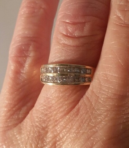 14k gelbgold ring zweireihig - gelbgold,