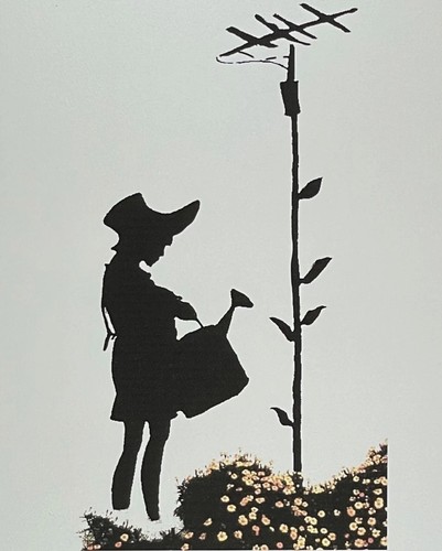Banksy girl watering - banksy,