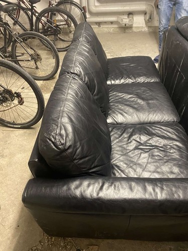Leder sofa 3er - sofa,