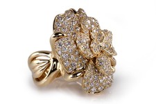 Ring CHANEL Camelia Flower LARGE 228 Diamanten 750 Gold Gr 53 IGI [BRORS 19111]