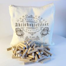 6 mm Aktivkohlefilter in Baumwoll Zipper Bag | ungebleicht | Keramik | 400 Stück