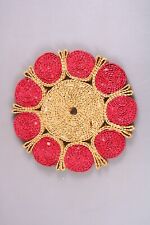 Topfuntersetzer Untersetzer Bast Rund 70er Jahre Vintage