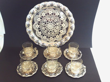 Teeservice Tablett Jenaer Glas Feuerzangenbowle Punsch Tee Gläser Vintage Retro