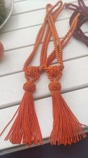 2 Kordeln Quasten Orange DDR 70 er Jahre Vorhänge Gardinen Raffen  Halterung