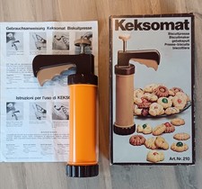 KEKSOMAT Gebäckpresse, Biskuit-Keks-Presse, Braun-Orange 70er OVP (2)