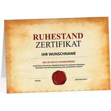 XXL Ruhestandskarte Rente