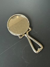 Handspiegel,12.5cm,silberfarben,runde Form,61Gramm,50Jahre Bader Katalog rückwär