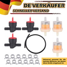 3x Universal Inline Benzinhahn 6mm On/Off Kunststoff Benzinhahn für 1/4 Schlauch