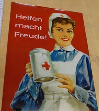 Deutsches Rotes Kreuz, Rotkreuzschwester mit Sammelbüchse, ca. 34 x 23,  Sammler