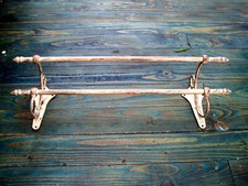 Garderobe Eisen  2 Stangen 60 cm Wandgarderobe Kleiderhaken Antik Stil Shabby