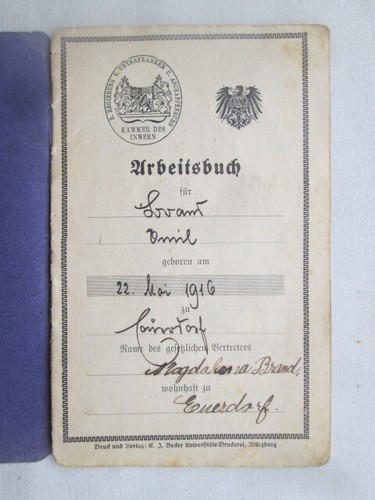 Ausweis arbeitsbuch - ausweis,