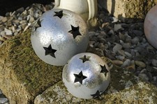 Sternkugel,Windlicht,Terracotta,frostfest,in gold oder silber,2 Größen wählbar
