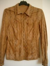 Lederjacke  GRETA   in  cognac -schwarz   Schlangenoptik  Gr. M