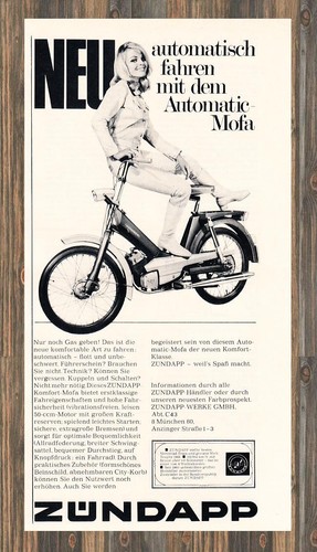 Zündapp mofa reklame - mofa,