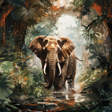 Wandbild Afrika Elefant
