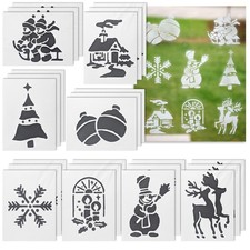 24x Weihnachts-Schablonen für Schneespray – Papier-Schablone