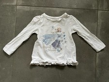 Weißes Langarmshirt Pullover Frozen Eiskönigin Anna und Elsa Größe 104/110