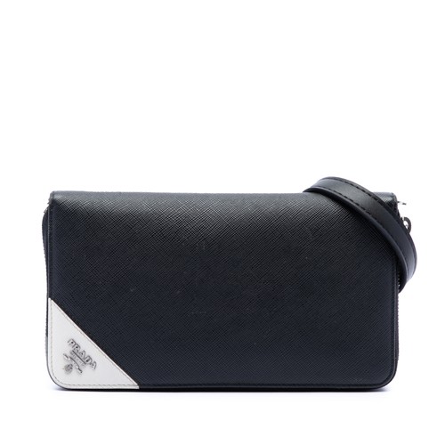 Prada saffiano wallet strap - wallet,