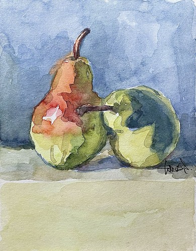Original unikat aquarell - original,