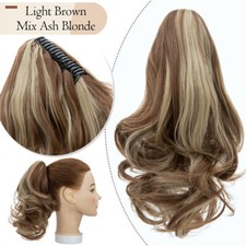 Natürlich Haarteil Klammer on Pferdeschwanz Haarverlängerung Echt Dick Dutt 30cm