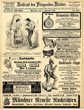 Velociped-Fabrik Nürnberg Remontoir-Uhren Stuttgart Homburger Elisabeth B v.1889