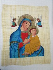 Papyrus Bild Maria mit Jesus
