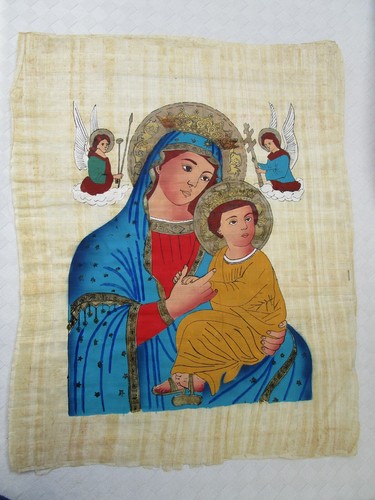 Papyrus bild maria mit jesus - bild,