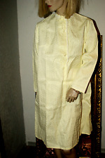 Neu! LADY LUXUS Baumwollsatin Vintage Negligee Nachtkleid gelb 44/46