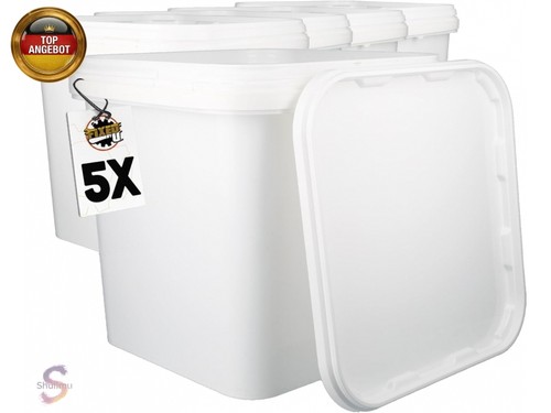 Eimer mit deckel - 5l, weiß
