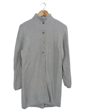 HUBERT GASSER Damen Strickjacke Klassisch Grau M Wolle Merino Strukturmuster