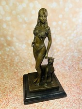 Bronzefigur Kleopatra mit Panther, Skulptur