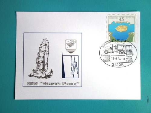 Postkarte mit schiffsstempel - mit,