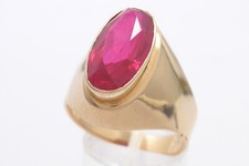 Größe 60 Ring 585 GOLD 14 Karat Rotgold anello Rubin Goldring oro G1890/25