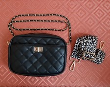 Elegante Umhängetasche mit Kettenhenkel + 2. Taschengurt zum Wechseln